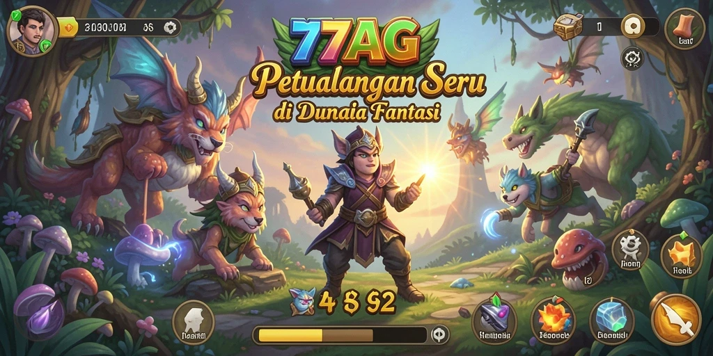 Screenshot utama 77AG menampilkan gameplay seru di dunia petualangan.