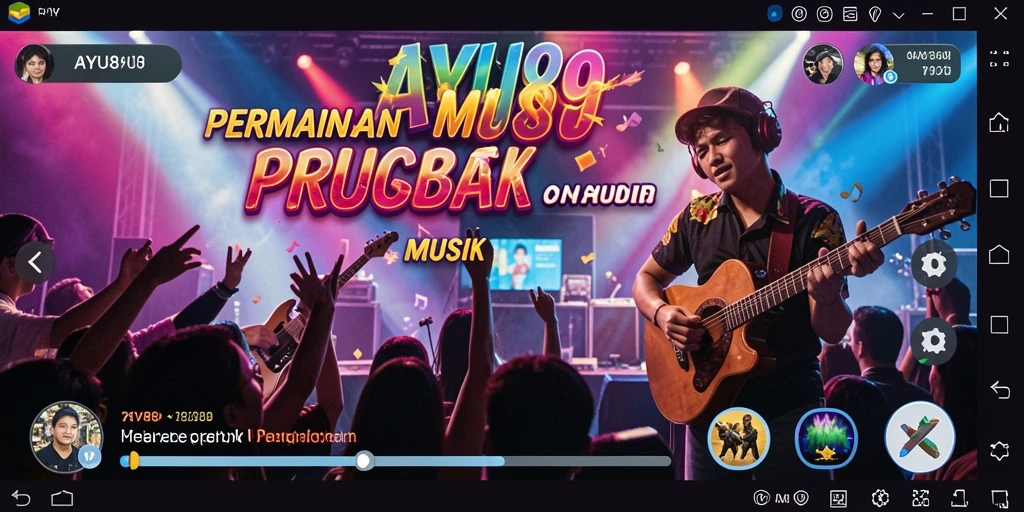 Tangkapan layar gameplay AYU89 dengan musik yang sedang dimainkan.