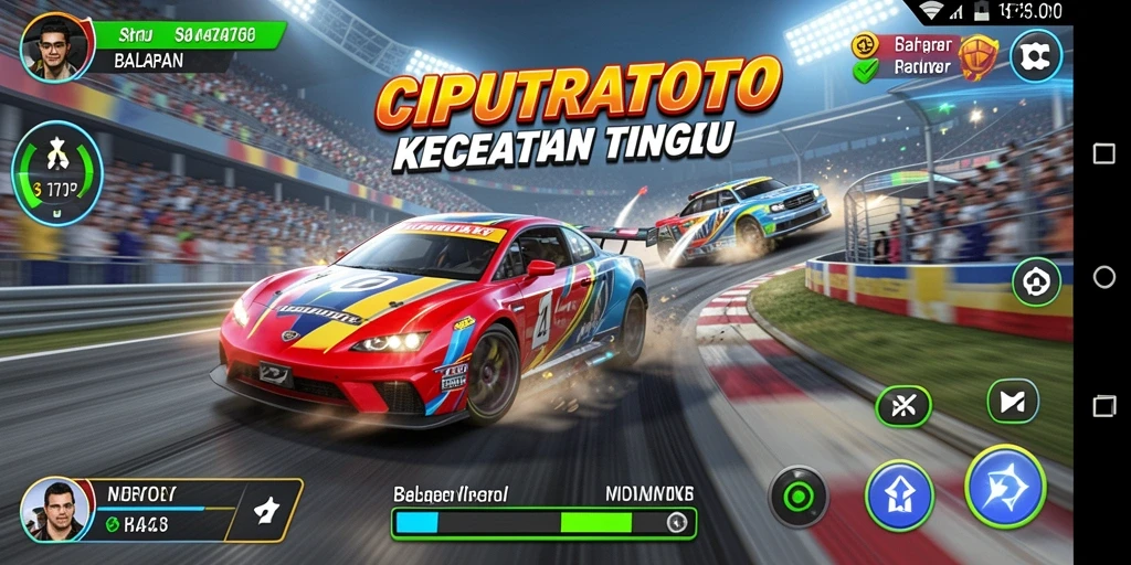 Tampilan gameplay balapan yang mendebarkan di CIPUTRATOTO.