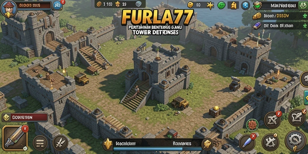 Screenshot menunjukkan gameplay seru dari FURLA77 dalam mode Tower Defense.