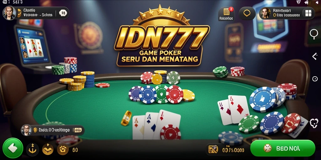 Screenshot gameplay poker IDN777 menampilkan pemain bersaing dengan intens.