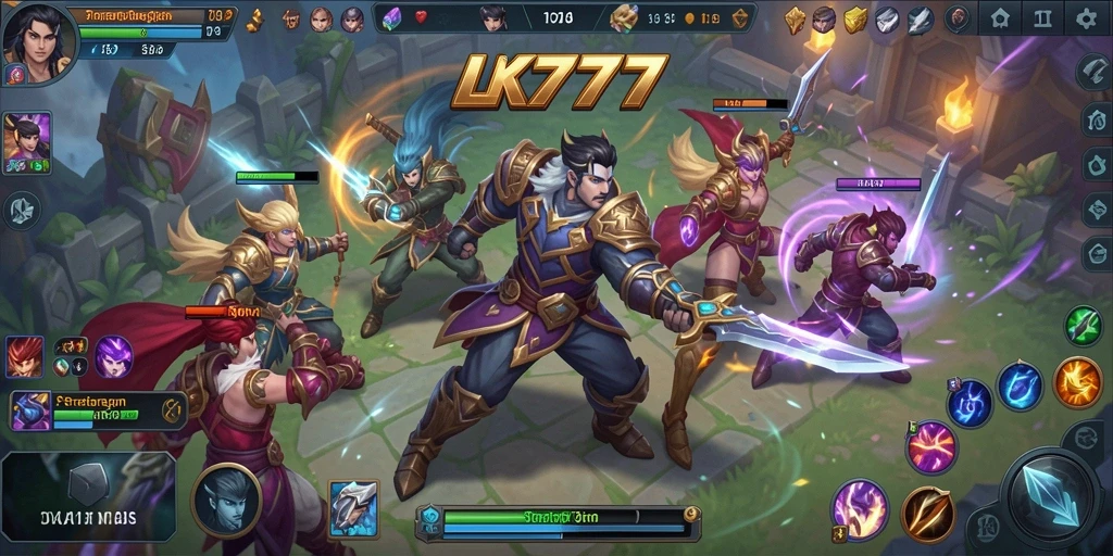 Tampilan gameplay seru dalam LK777 saat pertarungan berlangsung.