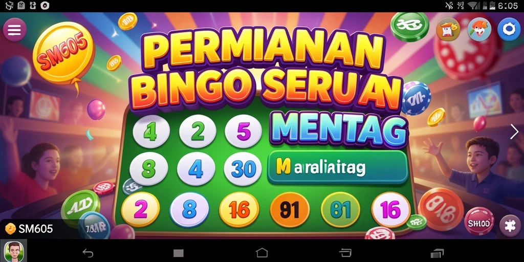 Tangkapan layar gameplay SM605 menampilkan keseruan bermain Bingo dengan teman.